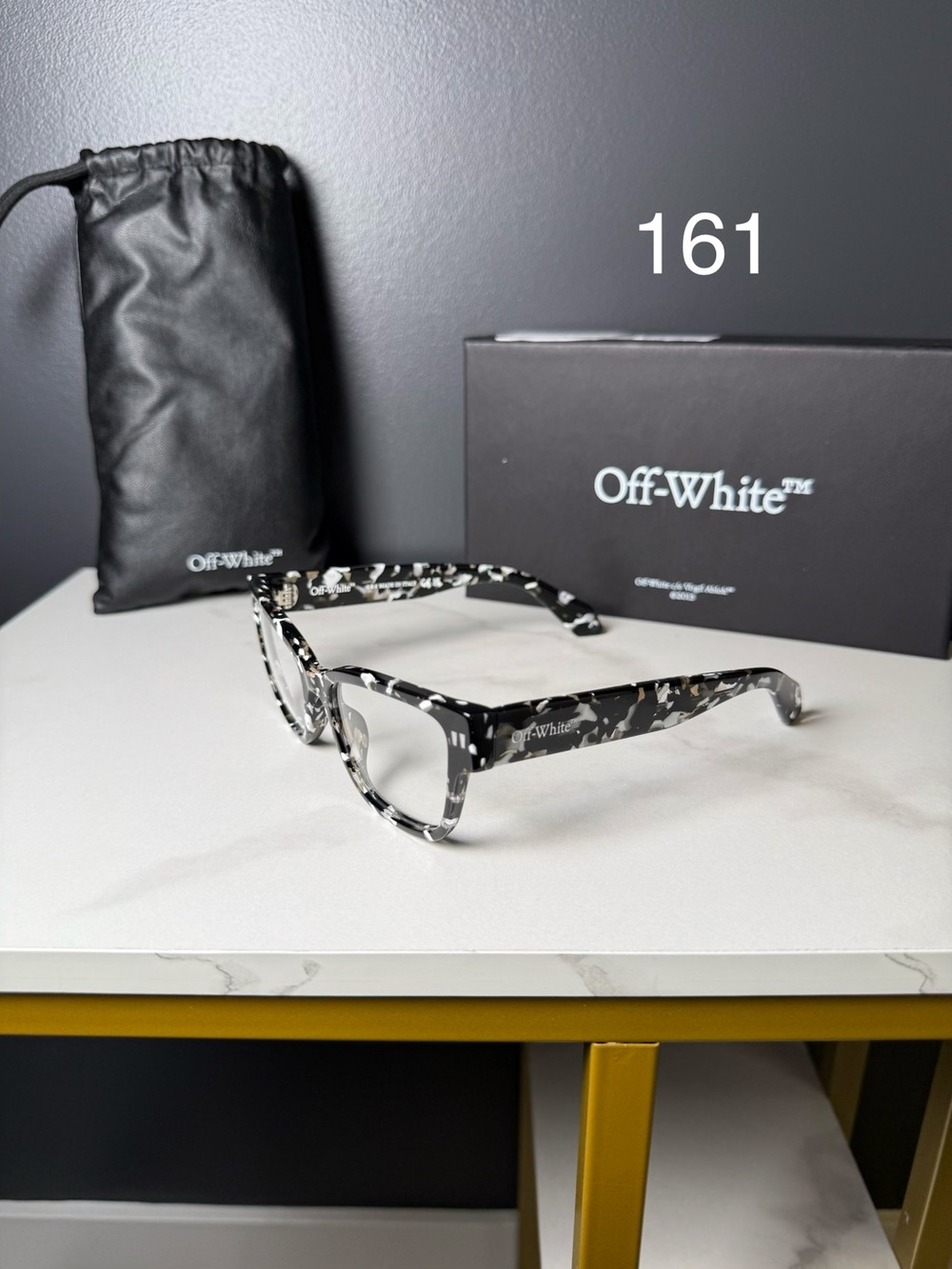 Off-White Black & White Marbled Acetate Glasses